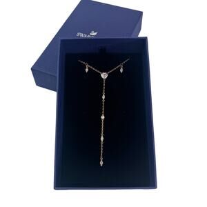 Swarovski One Y Necklace - Multi-coloured - Rose Gold Plating